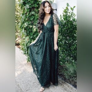 Marseille Embossed Maxi Dress | Green - M